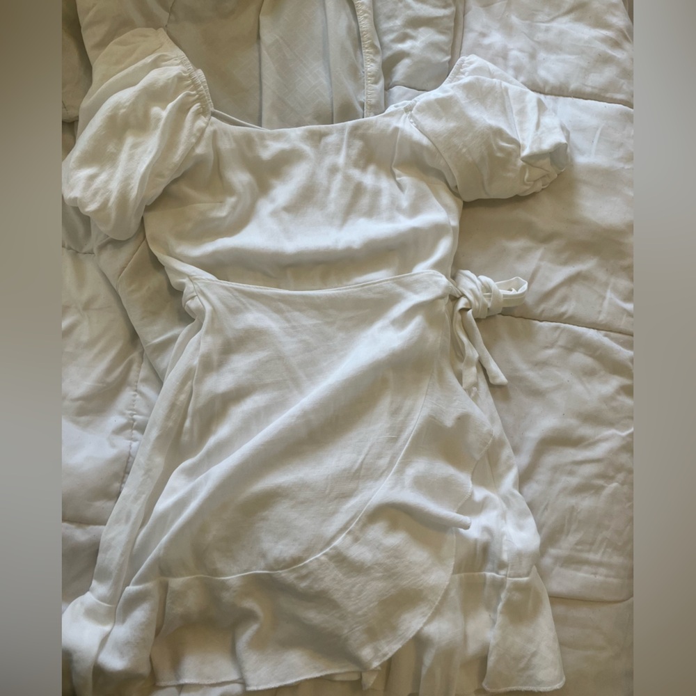 Trixxi White Wrap Mini Dress